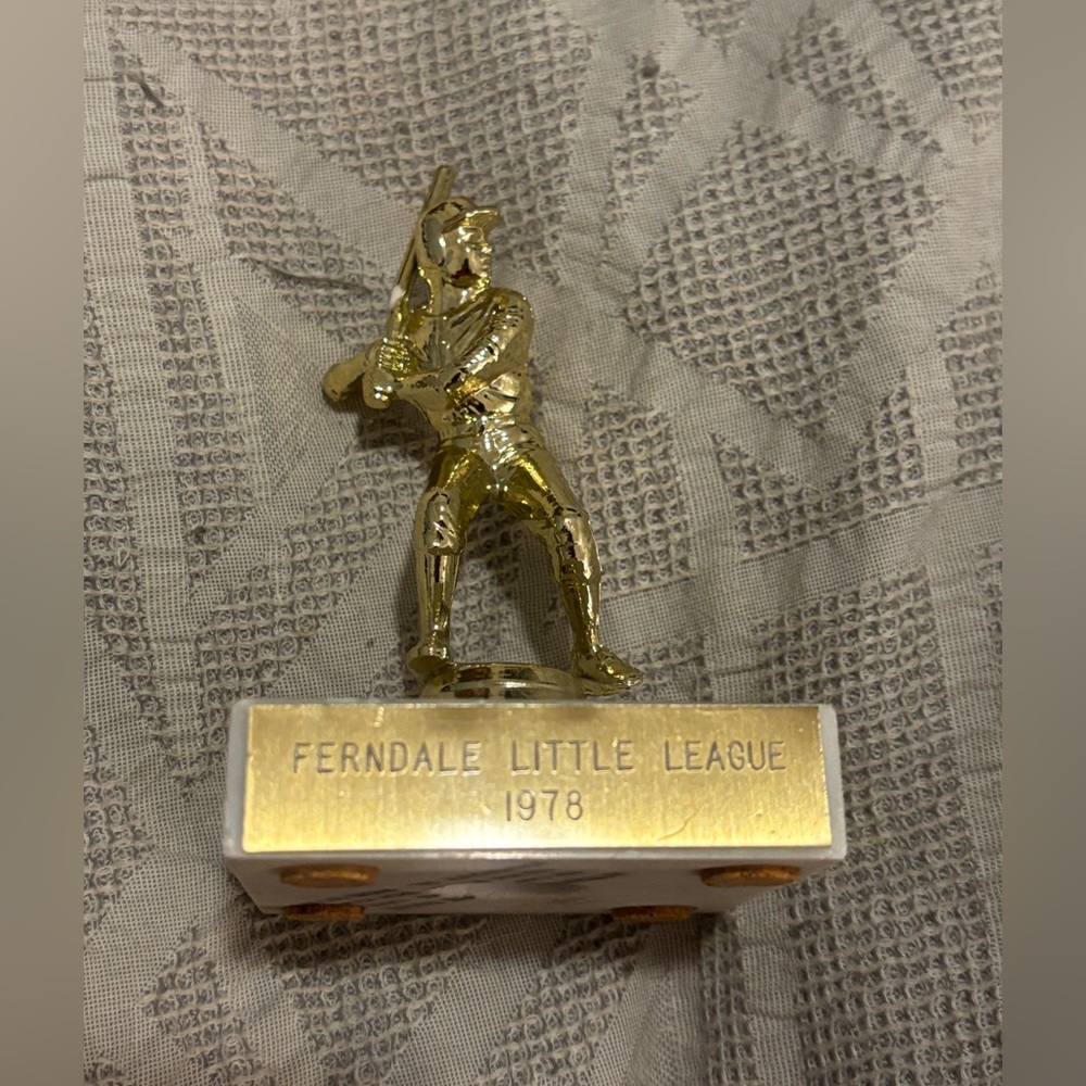 Ferndale Little League 1978 Vintage Baseball Trophy